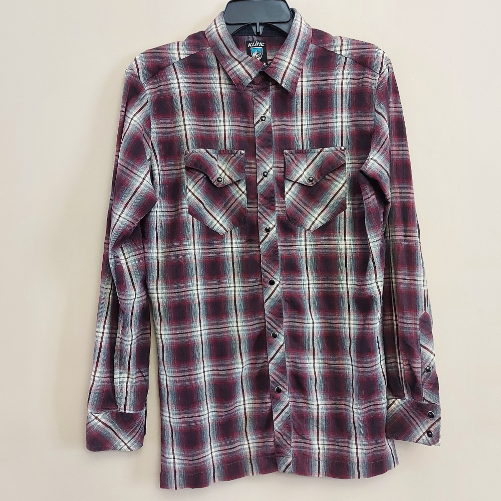 Kuhl Flannel plaid snap front shirt